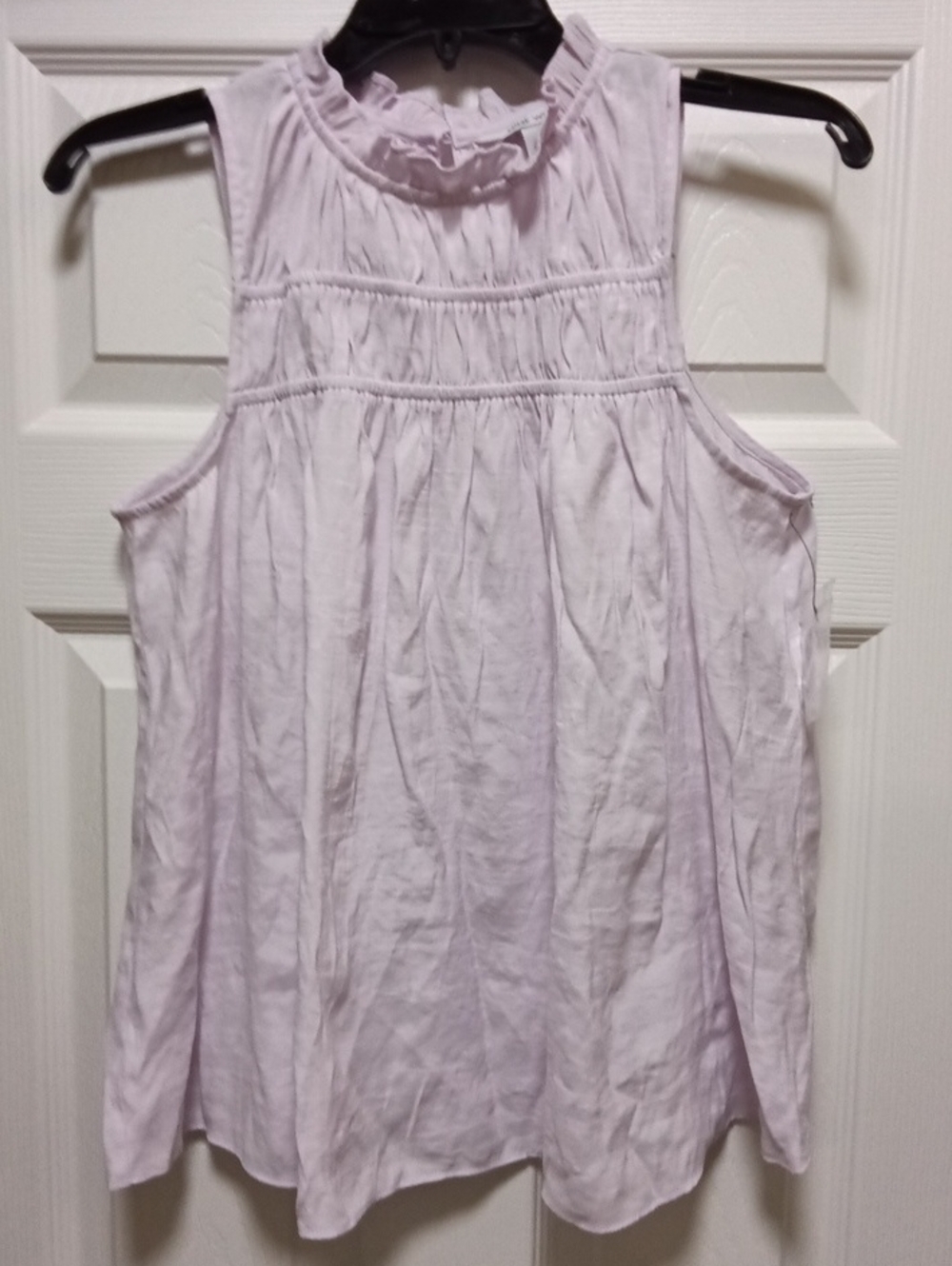Nine West Size XS Lavender Ruffle Neck Sleeveless Top